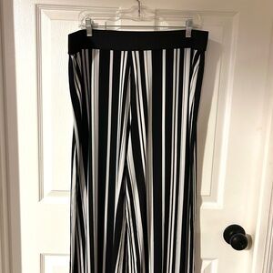 Black and White Striped Women's Skirt